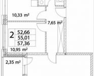 2-комнатная квартира площадью 55 кв.м, Лазоревый пр., 3С7 | цена 12 385 116 руб. | www.metrprice.ru