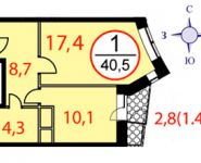 1-комнатная квартира площадью 40 кв.м, Фасадная ул., 2 | цена 4 000 000 руб. | www.metrprice.ru