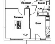 1-комнатная квартира площадью 37.66 кв.м, 2-я Муравская | цена 5 219 676 руб. | www.metrprice.ru