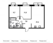 2-комнатная квартира площадью 56.7 кв.м, Саларьево д, Новая 2-я ул, 23с1 | цена 7 467 390 руб. | www.metrprice.ru
