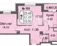 2-комнатная квартира площадью 60 кв.м, Смольная улица, 49 | цена 10 200 000 руб. | www.metrprice.ru