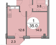 1-комнатная квартира площадью 35 кв.м, ул. Чехова, 6 | цена 1 837 500 руб. | www.metrprice.ru