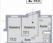 2-комнатная квартира площадью 54.8 кв.м, улица Саморы Машела, 5 | цена 7 452 800 руб. | www.metrprice.ru