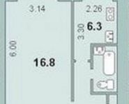 1-комнатная квартира площадью 33 кв.м, Калинина ул., 10 | цена 4 750 000 руб. | www.metrprice.ru