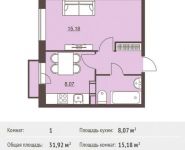 1-комнатная квартира площадью 31.92 кв.м,  | цена 2 777 040 руб. | www.metrprice.ru