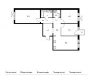 3-комнатная квартира площадью 86.6 кв.м, Боровское ш, вл. 2 | цена 10 755 720 руб. | www.metrprice.ru