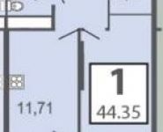 1-комнатная квартира площадью 44.4 кв.м, Дмитровское ш., 138 | цена 4 683 000 руб. | www.metrprice.ru