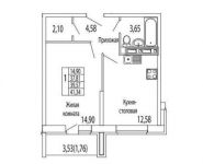 1-комнатная квартира площадью 41.3 кв.м, Эко Видное мкр, 1 | цена 3 531 150 руб. | www.metrprice.ru