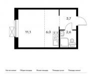 1-комнатная квартира площадью 23.4 кв.м,  | цена 3 589 560 руб. | www.metrprice.ru