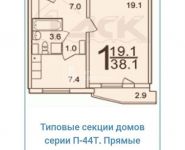 1-комнатная квартира площадью 38 кв.м, ул Академика Анохина, д. 5к 3 | цена 8 800 000 руб. | www.metrprice.ru