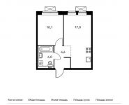 1-комнатная квартира площадью 35.7 кв.м, жилой комплекс Мякинино Парк, | цена 5 105 100 руб. | www.metrprice.ru