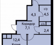 2-комнатная квартира площадью 65.1 кв.м, Акуловская, 2Д | цена 4 784 850 руб. | www.metrprice.ru