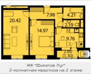 2-комнатная квартира площадью 60.83 кв.м, Московская, 1 | цена 4 083 969 руб. | www.metrprice.ru