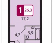 1-комнатная квартира площадью 26.3 кв.м, Северный Квартал, 1 | цена 1 788 400 руб. | www.metrprice.ru