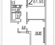 2-комнатная квартира площадью 62 кв.м, Садовая ул. | цена 3 150 068 руб. | www.metrprice.ru