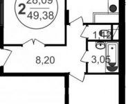 2-комнатная квартира площадью 49 кв.м, Новое Пушкино мкр | цена 2 864 040 руб. | www.metrprice.ru