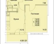 1-комнатная квартира площадью 40 кв.м, Муравская 2-я ул. | цена 4 117 958 руб. | www.metrprice.ru