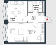 1-комнатная квартира площадью 38.4 кв.м, улица Речников, 7 | цена 8 397 312 руб. | www.metrprice.ru