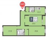 3-комнатная квартира площадью 105.4 кв.м в ЖК "Богородский", бульвар Маршала Рокоссовского, 6к1А | цена 16 978 000 руб. | www.metrprice.ru