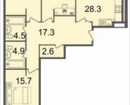 4-комнатная квартира площадью 113.9 кв.м, Серебрякова, 11-13, корп.2 | цена 16 165 201 руб. | www.metrprice.ru