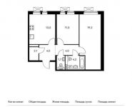 2-комнатная квартира площадью 60.7 кв.м,  | цена 5 554 050 руб. | www.metrprice.ru