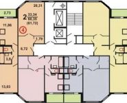 2-комнатная квартира площадью 61.7 кв.м, Кутузовская ул., 2 | цена 5 700 000 руб. | www.metrprice.ru