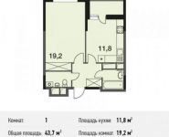 1-комнатная квартира площадью 43.6 кв.м, улица Ситникова, 1 | цена 3 806 280 руб. | www.metrprice.ru