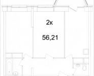 2-комнатная квартира площадью 56.21 кв.м, Ясная, 8, корп.5 | цена 3 969 550 руб. | www.metrprice.ru