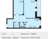 2-комнатная квартира площадью 61.9 кв.м, Чехова ул, 7 | цена 3 399 760 руб. | www.metrprice.ru