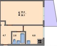 1-комнатная квартира площадью 36 кв.м, Бирюлевская ул., 48К1 | цена 4 000 000 руб. | www.metrprice.ru